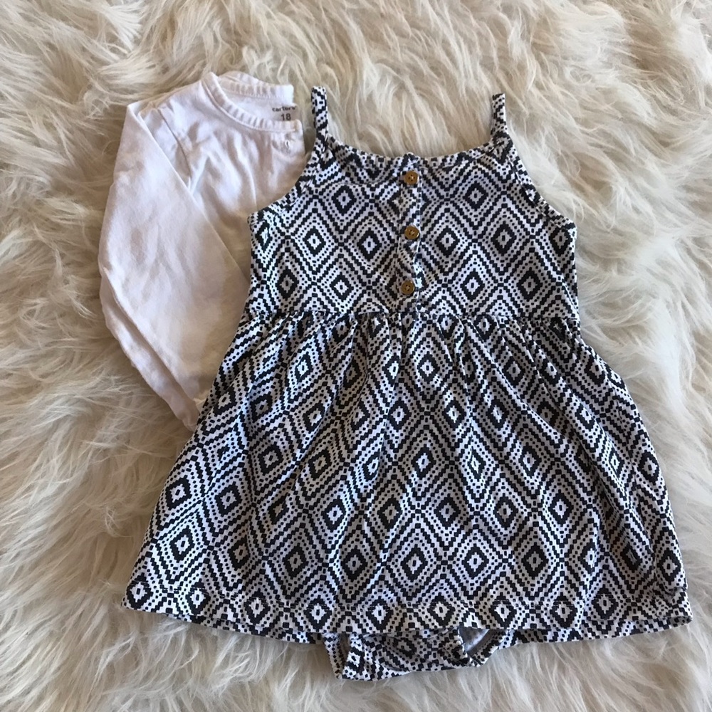 CLOSET CLOSING Onesie Dress with Cropped Cardigan